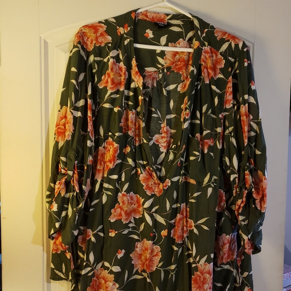 Olive and floral print blouse - Picture 1 of 2